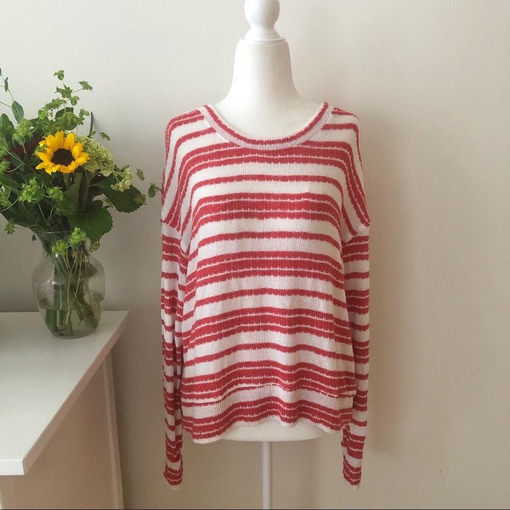 Splendid Red and White Striped Knit Sweater